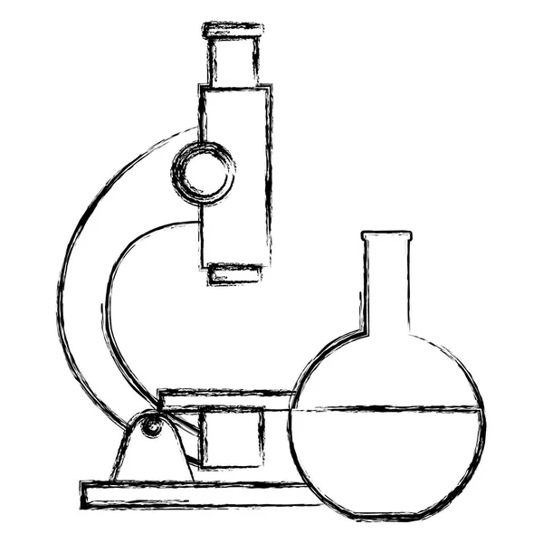 Zkouška na lékařské trubce s mikroskopem — Stockový vektor