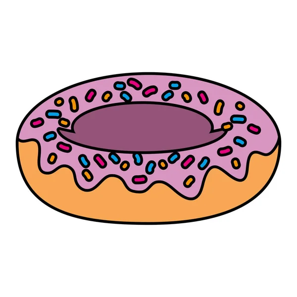 Delicious sweet donut bakery icon — Stock Vector