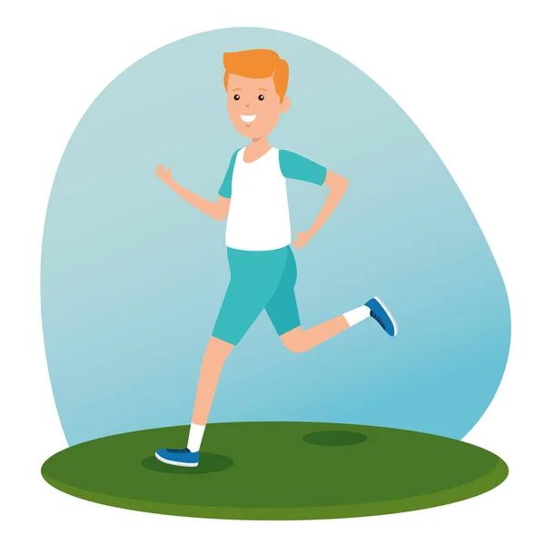 Αγόρι εξάσκηση Αθλητισμός lifestyle δραστηριότητα — Διανυσματικό Αρχείο