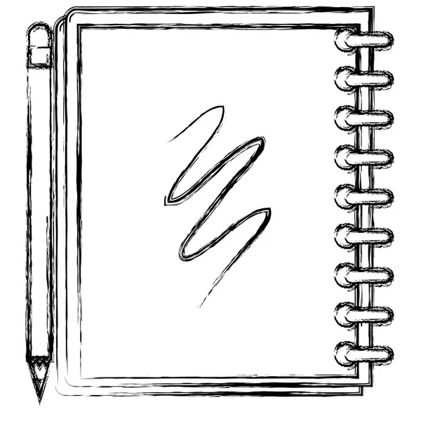 Escuela de cuaderno con lápiz — Archivo Imágenes Vectoriales