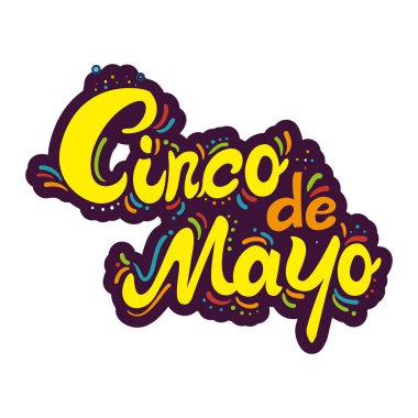 cinco de mayo kaligrafi kartı vektör illüstrasyon