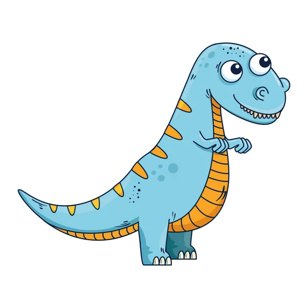 Niedliche Dinosaurier-Comic-Ikone — Stockvektor