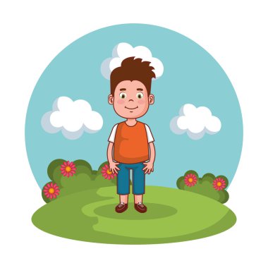 sevimli küçük çocuk parkı üzerinde oynama