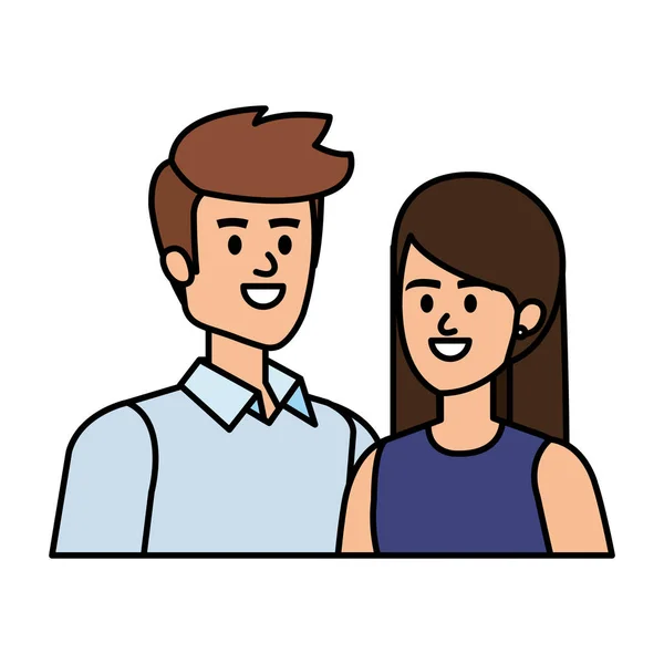 Negócio casal avatares personagens vetor ilustração —  Vetores de Stock