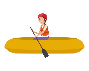 kayak karakteri mutlu atletik kız