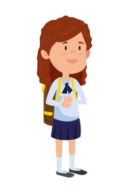 okul çantası ile mutlu öğrenci kız