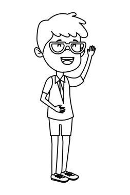 gözlüklü mutlu öğrenci çocuk