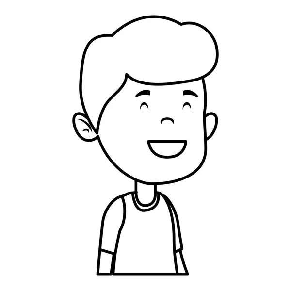 Feliz estudiante chico personaje cómico — Vector de stock