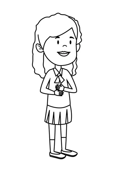 Estudante feliz personagem cômico menina —  Vetores de Stock