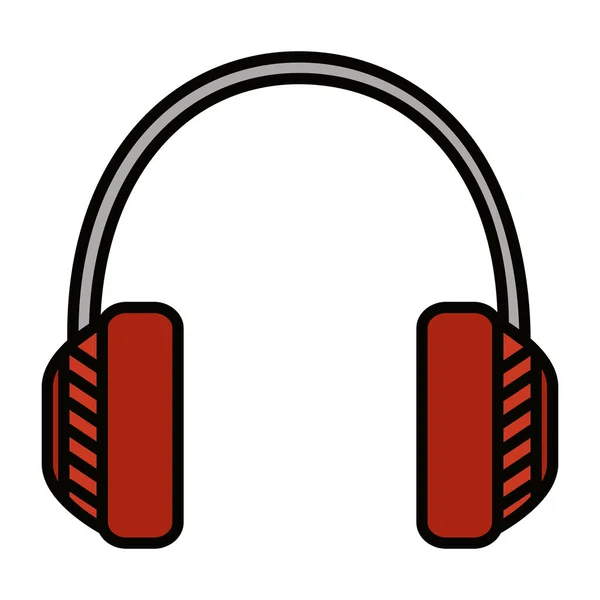 Zestaw słuchawkowy audio urządzenie na białym tle ikona — Wektor stockowy