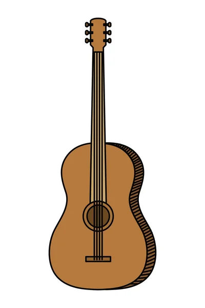 Chitarra acustica icona dello strumento musicale — Vettoriale Stock