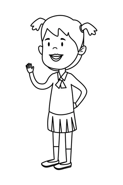 Happy student girl comic character — Stock Vector