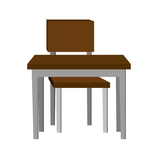 Školní stolek s ikonou pro vzdělávání židlí — Stockový vektor