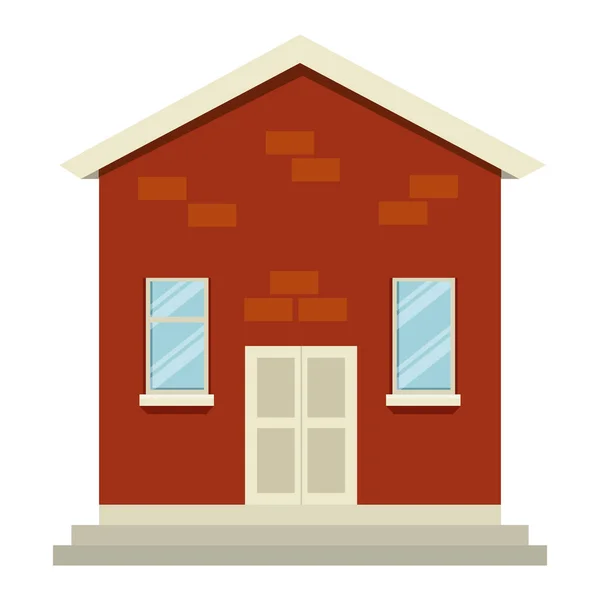 Husbyggnad fasad isolerad ikon — Stock vektor