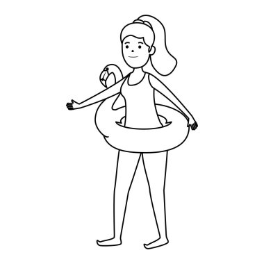 flaman float karakteri ile mutlu genç kız