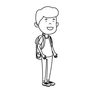 okul çantası ile mutlu öğrenci çocuk