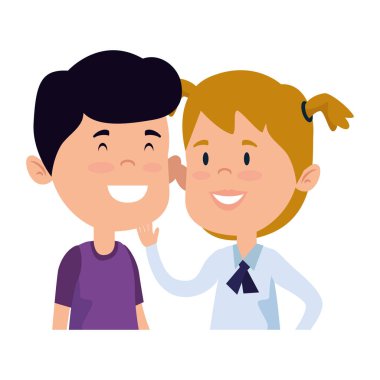 mutlu küçük öğrenciler çift karakterler