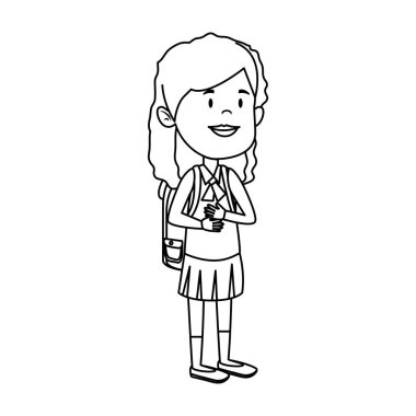 okul çantası ile mutlu öğrenci kız