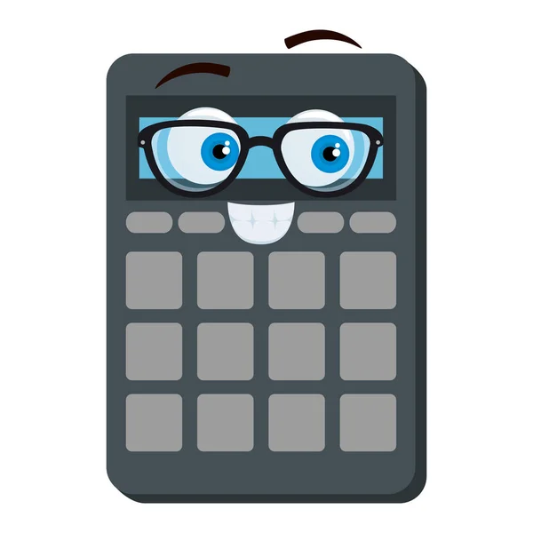 Kalkulator Math Kawaii komiks charakter — Wektor stockowy