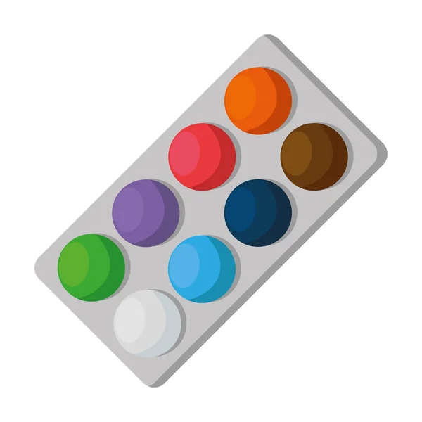 Paint colors pallette isolated icon — Stock Vector