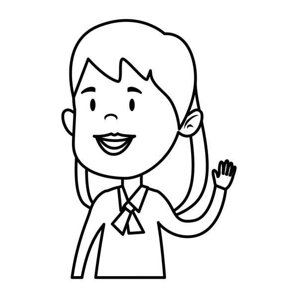 Happy student girl comic character — Stock Vector