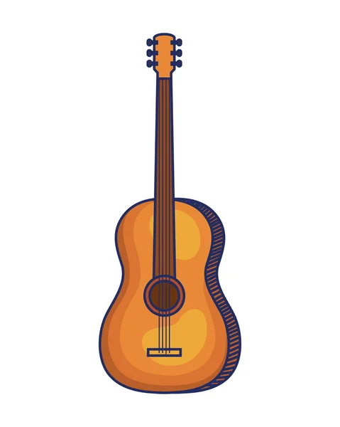 Chitarra acustica icona dello strumento musicale — Vettoriale Stock