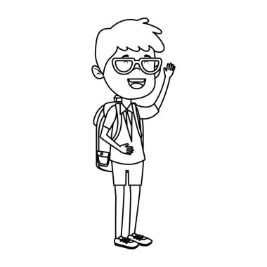 okul çantası ile mutlu öğrenci çocuk