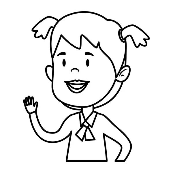 Feliz estudiante chica comic carácter — Vector de stock