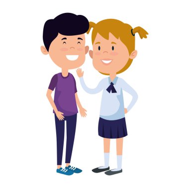 mutlu küçük öğrenciler çift karakterler