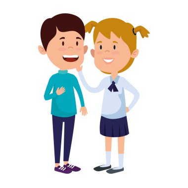 mutlu küçük öğrenciler çift karakterler