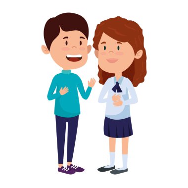 mutlu küçük öğrenciler çift karakterler