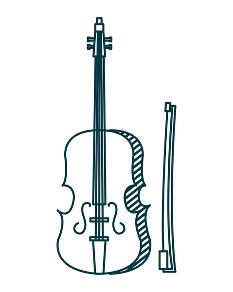 Fiddle musical instrument isolated icon — Stock Vector