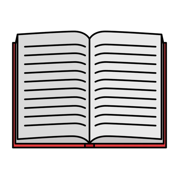 Livre scolaire open school supply icon — Image vectorielle