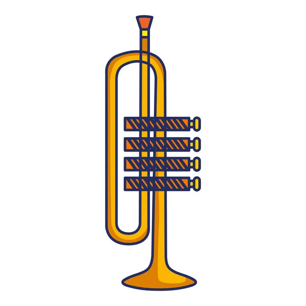 Trompete instrumento musical ícone isolado — Vetor de Stock