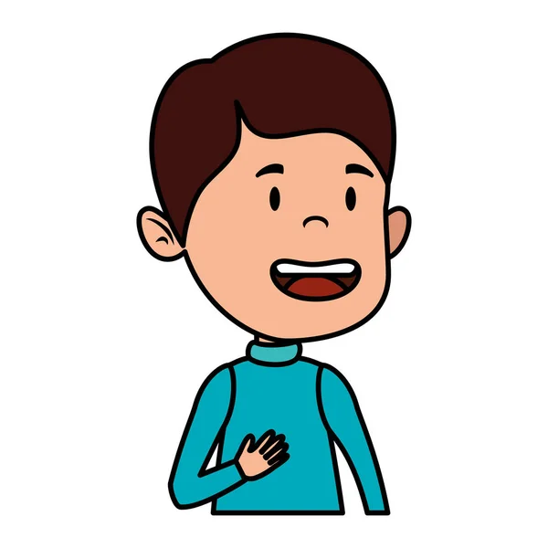 Happy student boy comic character — Stock Vector