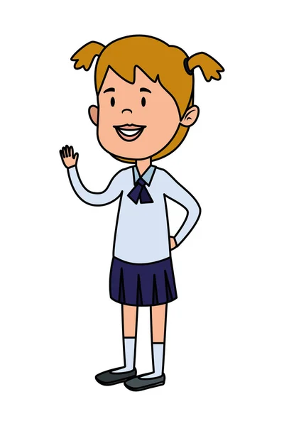 Happy student girl comic character — Stock Vector