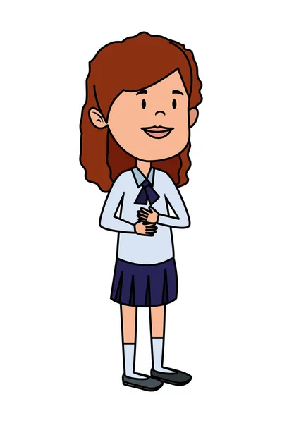 Gelukkig student meisje Comic karakter — Stockvector