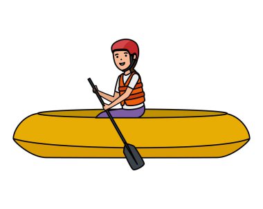 kayak karakteri mutlu atletik kız