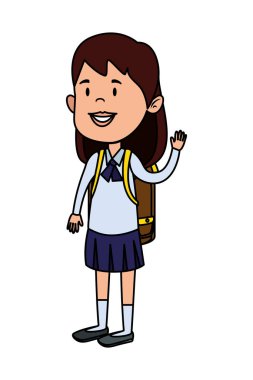 okul çantası ile mutlu öğrenci kız