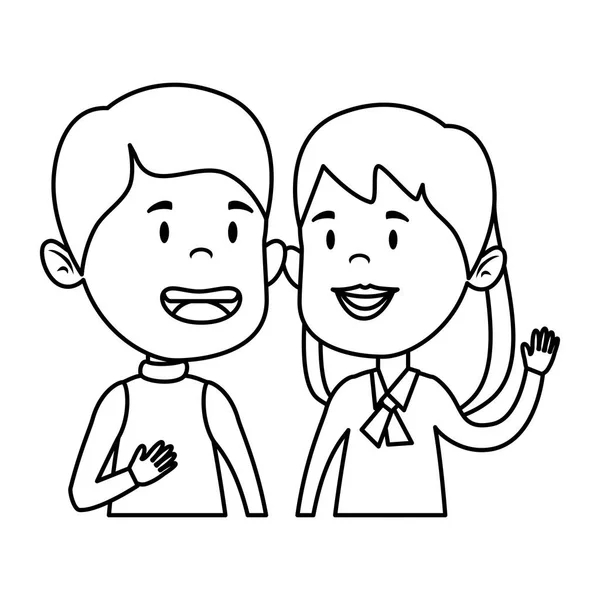 Feliz poco estudiantes pareja caracteres — Archivo Imágenes Vectoriales