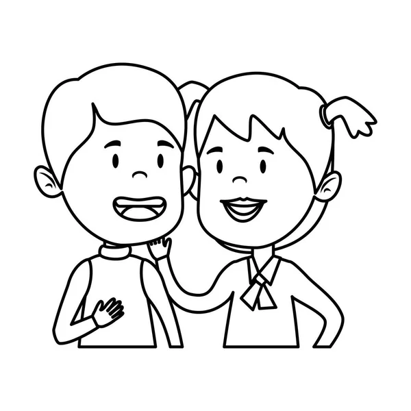 Feliz poco estudiantes pareja caracteres — Archivo Imágenes Vectoriales