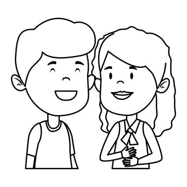 mutlu küçük öğrenciler çift karakterler