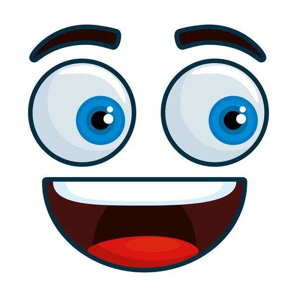 Emoticon feliz rosto personagem kawaii —  Vetores de Stock