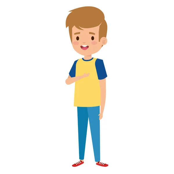 Feliz estudiante chico personaje cómico — Vector de stock