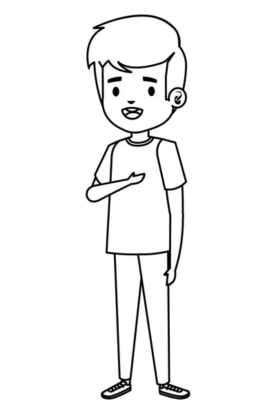 幸せな学生少年漫画キャラクター — ストックベクタ