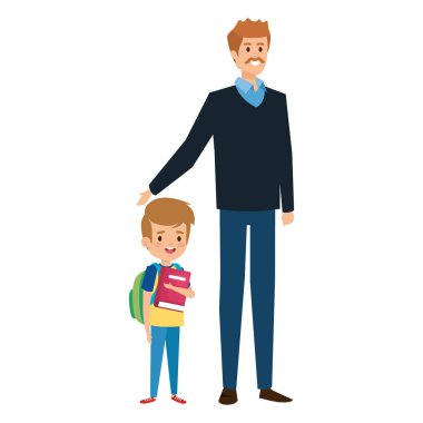 erkek öğretmen ile mutlu öğrenci çocuk