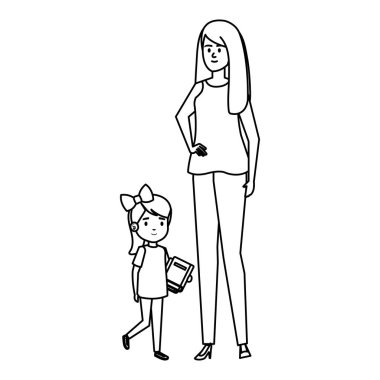 kadın öğretmen ile mutlu öğrenci kız