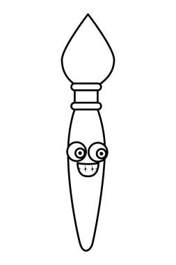 boya fırçası kawaii komik karakter