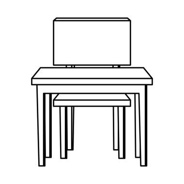 sandalye eğitim simgesi ile okul sırası