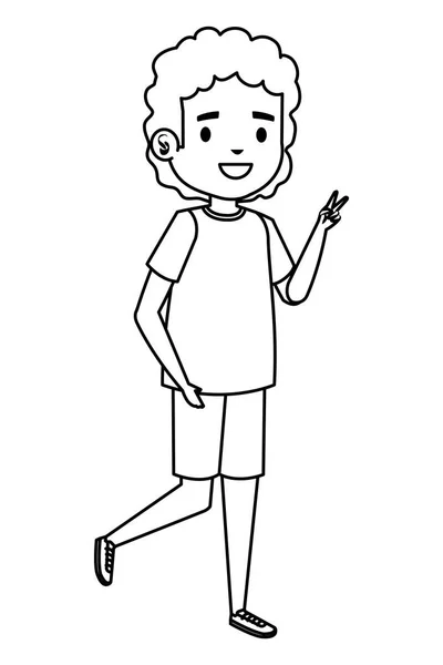 Feliz estudiante chico personaje cómico — Archivo Imágenes Vectoriales